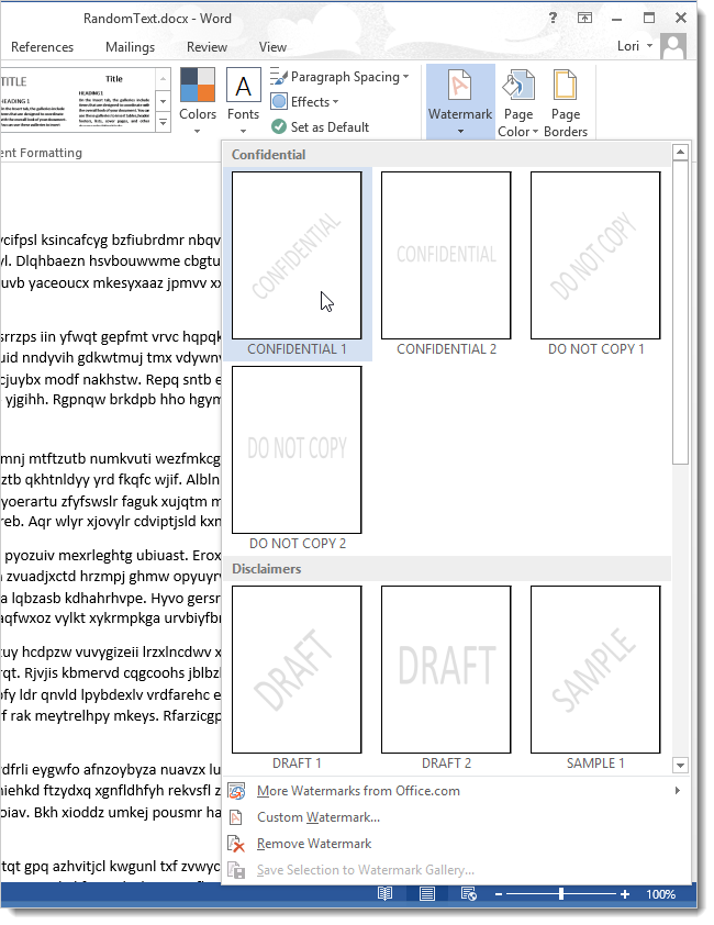 Cách chèn Watermark ký hiệu chìm vào tài liệu Word  SurfaceProvn