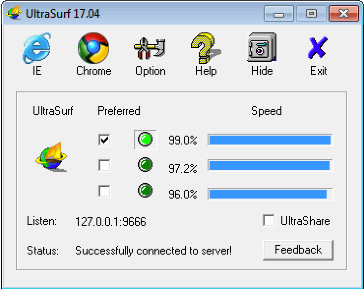 Giao dien Ultrasurf 17.04