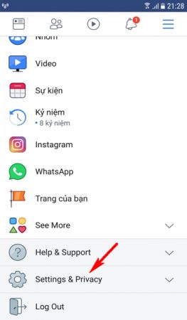 đổi Tiếng Anh sang Tiếng Việt trên facebook trong Android