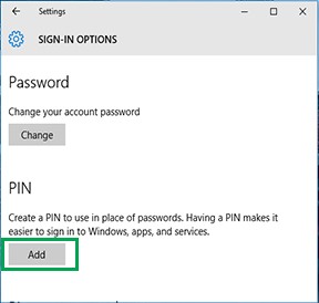 Thay đổi mật khẩu password thành mã Pin trong windows 10