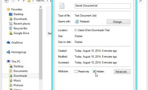 Cách ẩn file, Folder trên Windows