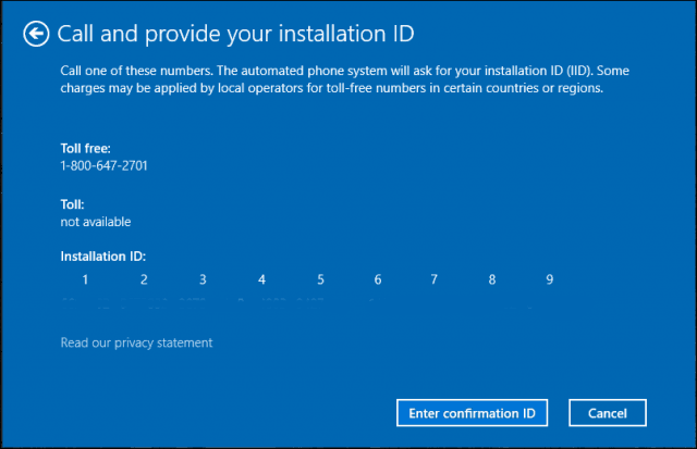 Cung cấp ID xác nhận để kích hoạt lại Windows 10