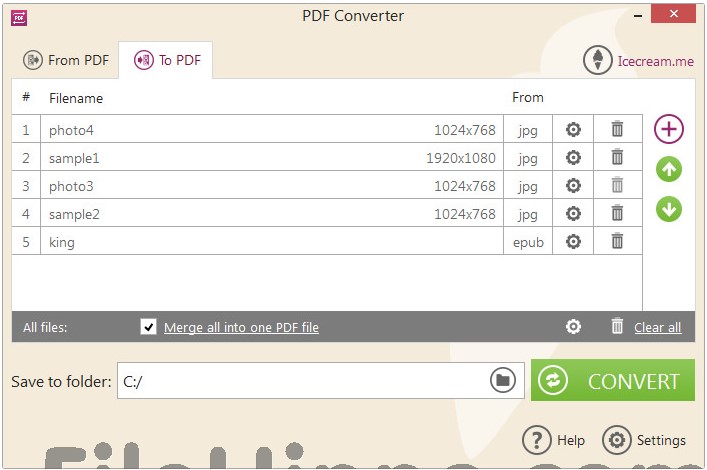 Giao diện Icecream PDF Converter 2.69