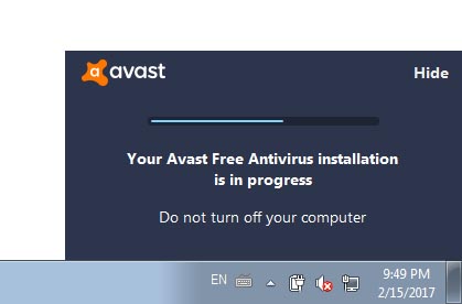 Cài đặt Avast Free Antivirus 2018 Bước 2/3 - Quá trình cài đặt thực tế