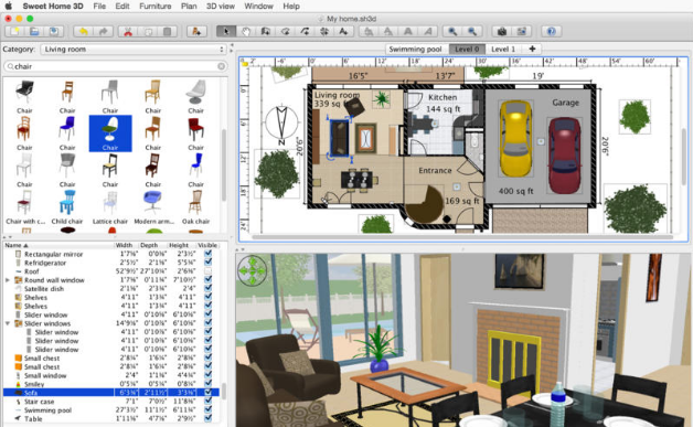 Tải phần mềm thiết kế nội thất tốt nhất - Sweet Home 3D 5.4