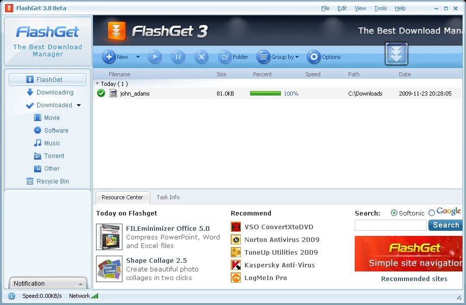 Tải Flashget 3.7 - Phần mềm tăng tốc Download tốt nhất cho máy tính