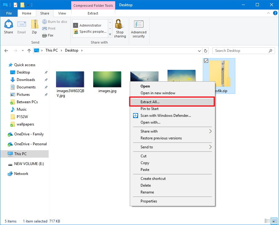 Cách giải nén file Zip trên Windows 10