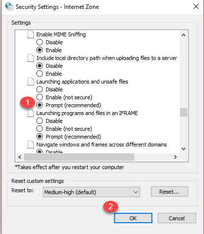 Không tải được file .exe trong Windows 10