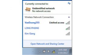 Lỗi kết nối mạng bị Limited Access