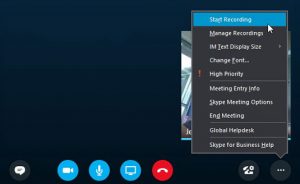 Ghi lại cuộc họp Skype for Business