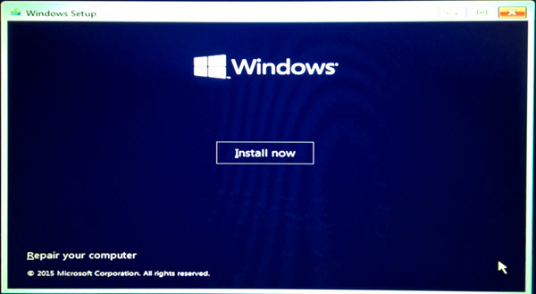 cài đặt Windows 10 từ USB 2