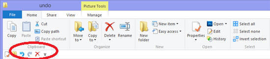 Nút hoàn tác (Undo) xuất hiện trong File Explorer