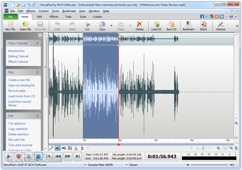 NCH WavePad Audio Editor 17.86 download the new for windows