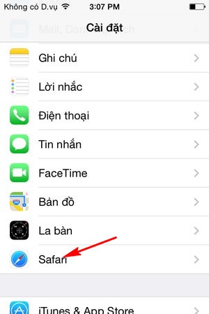 ứng dụng Safari trên iphone